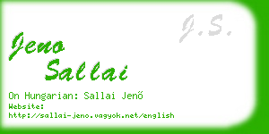 jeno sallai business card