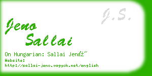 jeno sallai business card
